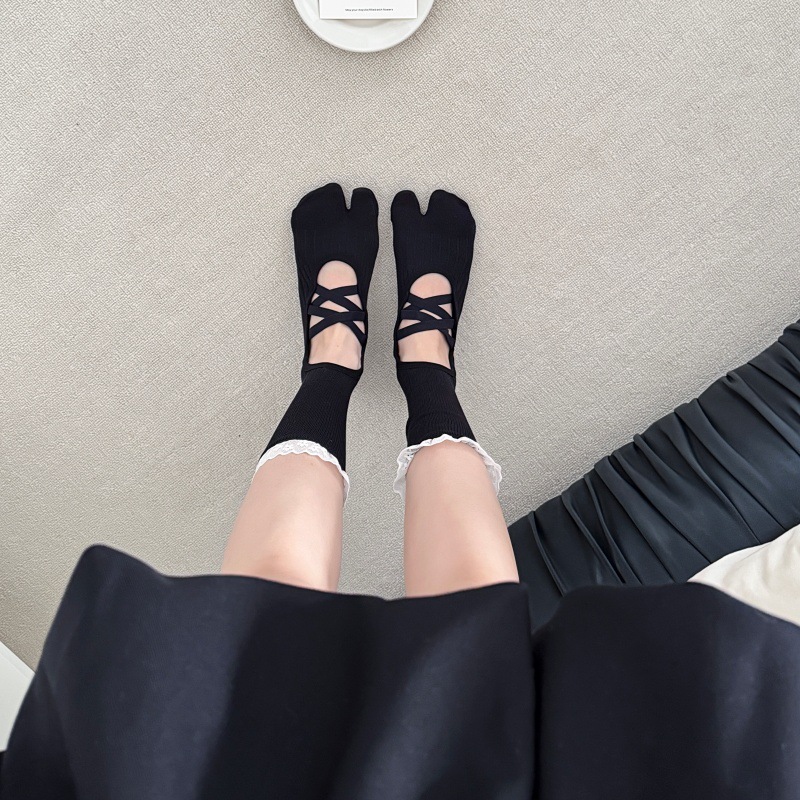 Lace Trim Split Toe Yoga Socks - đánh giá và giá Medias Para Pilates Y Yoga